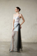 Milcah Ombre Lace Draped Evening Gown for women, from DANG PHONG DESIGNER, The Viet Concept