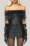  Dollie Bodycon Off-Shoulder Poly Organza Mini Dress for women, from Das La Vie, The Viet Concept 