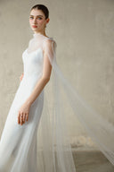 White Mei Convertible Silk Organza Mesh Maxi Dress for women, from DANG PHONG DESIGNER, The Viet Concept