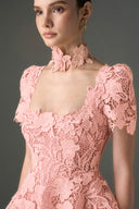IHF STUDIO • Floral Garden Lace 3D A-Line Maxi Evening Dress