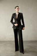 Alva Crystal Embellished Satin Tailored Suit for women, from DANG PHONG DESIGNER, The Viet Concept