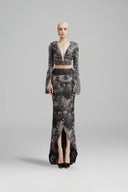 SORAMAME • Gunmetal Grey Alter Tulip High-Low Maxi Skirt