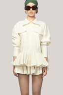Rosanne Peplum Draped Poly Organza Top for womewomen, from Das La Vie, The Viet Concept