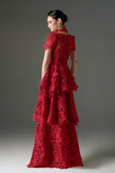 IHF STUDIO • Floral Garden Lace 3D A-Line Maxi Evening Dress