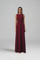 L' SCARLETT • Aurelia Draped-Back 3D Crystal Floral Maxi Dress