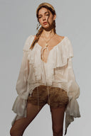 Blanche La Bohème Top for women, from La Vierge, The Viet Concept 