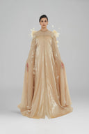 HAYTAN • Nude Crystal-Embellished Abaya