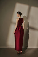 ARTI APPAREL • Seren Taffeta Hand-Beaded Flower Luxury Gown