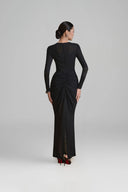 Scoria Boat Neck Gathering Maxi Dress for woman, from ARTI, The Viet Concept