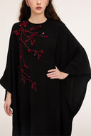 21SIX • Inara Crepe Crystal-Embellished Cape Sleeve Kaftan Gown
