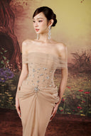 Gina Draped Off-Shoulder Embellished Maxi Dress for women, from JOSEPHINE, The Viet Concept 