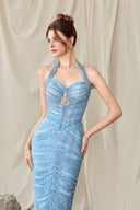 Alyssa Crystal Embellished Chantilly Lace Midi Dress for women, from CALISTA, The Viet Concept
