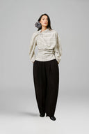 Light Beige Wool Plaid Twisted Plaid for women, from LECIA, The Viet Concept 