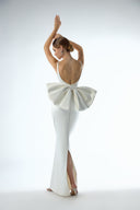 Monaco Embellished Satin Bow-Back Maxi Dress for women, from DANG PHONG DESIGNER, The Viet Concept