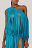 Daphne Blouson Asymmetric Shoulder Silk Blend Extra Long Length Dress for women, from DAS LA VIE, The Viet Concept 