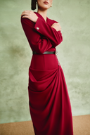 Red Ancona Midi Dress for women, from WHITE PLAN, The Viet Concept 