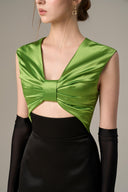 Advice Black Silk Taffeta Bow Cut-Out Gown for women, from IHF ATELIER, The Viet Concept