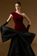 Celestine One-Shoulder Velvet Bow Mermaid Evening Gown for women, from IHF ATELIER, The Viet Concept 