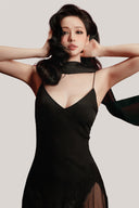 Black Eau De Mer Silk & Mesh Nightgown for women, from DORO, The Viet Concept 