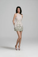 KEIRA TONG • Gardenia Avocado Green 3D Floral Lace Sculptural Dress