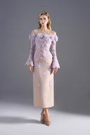 ROSEE de MATIN • I-Line Purple Rose Beaded Dress