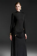 Corvina Rouge Draped Floor-Length Gown for women, from MAISON DES COPAINS, The Viet Concept 