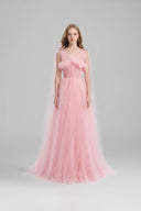 Juliette Ruffle Trim Mesh A-Line Evening Gown for women, from LINH PHUNG, The Viet Concept
