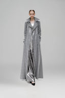 Silver Glen Plaid Sequin Peak Collar Long Jacket for women, from SORAMAME, The Viet Concept