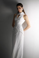 Poise Oriental Glitter Lace Cut-Out Floor-Length Sheath Gown for women, from SORAMAME, The Viet Concept
