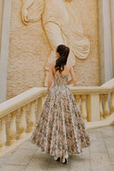 LINH PHUNG • Viremoss Botanical Print Corset Midi Dress