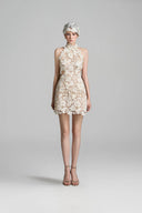 Floral Garden Lace Halter Cut-Out Mini Dress for women, from IHF STUDIO, The Viet Concept 