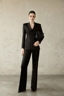 Isa Sculpted Satin Blazer & Tailored Trousers Suit for women, from DANG PHONG DESIGNER, The Viet Concept