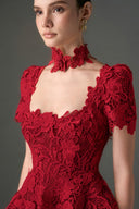 IHF STUDIO • Floral Garden Lace 3D A-Line Maxi Evening Dress