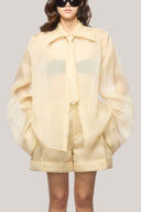  Jannie Straight Collared Neck Organza Voile Shirt for women, from Das La Vie, The Viet Concept 