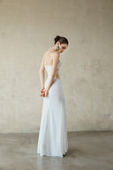 White Lorelei Crystal-Embellished Cut-Out Mesh Gown for women, from DANG PHONG DESIGNER, The Viet Concept
