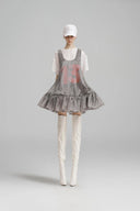 SORAMAME • Metallic Grey Elision Layered Organza Mini Dress