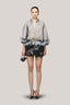 Grey Latisha Peplum Johnny Collar Organza Voile Mini Set for women, from Das La Vie, The Viet Concept 