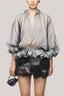 Grey Latisha Peplum Johnny Collar Organza Voile Mini Set for women, from Das La Vie, The Viet Concept 