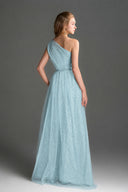 IHF STUDIO • Floral Mesh Lace One-Shoulder A-Line Gown