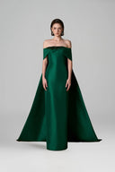 Emerald Green Silk-Lined Taffeta Strapless Crystal Column Gown for women, from IHF ATELIER, The Viet Concept 