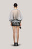 Grey Latisha Peplum Johnny Collar Organza Voile Mini Set for women, from Das La Vie, The Viet Concept 