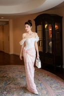 LINH PHUNG • Solana Couture 3D Wave Halter Lace Corset Maxi Dress