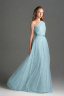 IHF STUDIO • Floral Mesh Lace One-Shoulder A-Line Gown