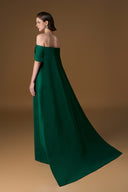Emerald Green Silk-Lined Taffeta Strapless Crystal Column Gown for women, from IHF ATELIER, The Viet Concept 
