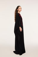 21SIX • Inara Crepe Crystal-Embellished Cape Sleeve Kaftan Gown