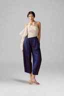 LECIA • Cobalt Double Silk Satin Luxury Balloon Trousers