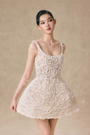 Blossomme 3D Floral Organic Lace Mini Dress With Shorts for women, from VONTIER DE MONTIER, The Viet Concept