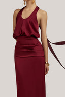  Hesperus Blouson Scoop Neck Silk Floor Length Dress for women, from POEM, The Viet Concept 