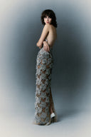 HA THANH VIET • Genovela Floral Crystal Mesh Column Gown