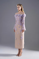 ROSEE de MATIN • I-Line Purple Rose Beaded Dress
